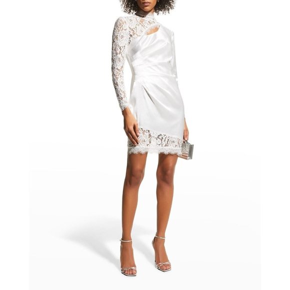 Aidan Mattox Dresses & Skirts - Aidan by Aidan Mattox Womens Size 12 Liquid Satin & Lace Sheath Dress MLT4486AFA